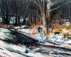 O102 蔡雪貞---聽我道來 油畫 61x76.2cm