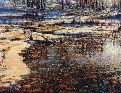 O014 蔡雪貞---林中一隅 油畫 61x76.2cm